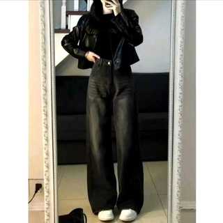 [ Unisex ] Celana Jeans Gombrong Whisker - Celana Jeans Baggy Loose Skena Viral - Jeans Wisker Wide Leg Korean Style