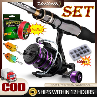 DAIWA set pancing daido 1.6m/1.8m/2.1m daiwa Reel Pancing Murah Reel Pancing 100M Senar Pancing Umpan Combo pancingan set lengkap Serat Karbon Set Pancing Ultralight Set Spinning Rod Reel Combo Set