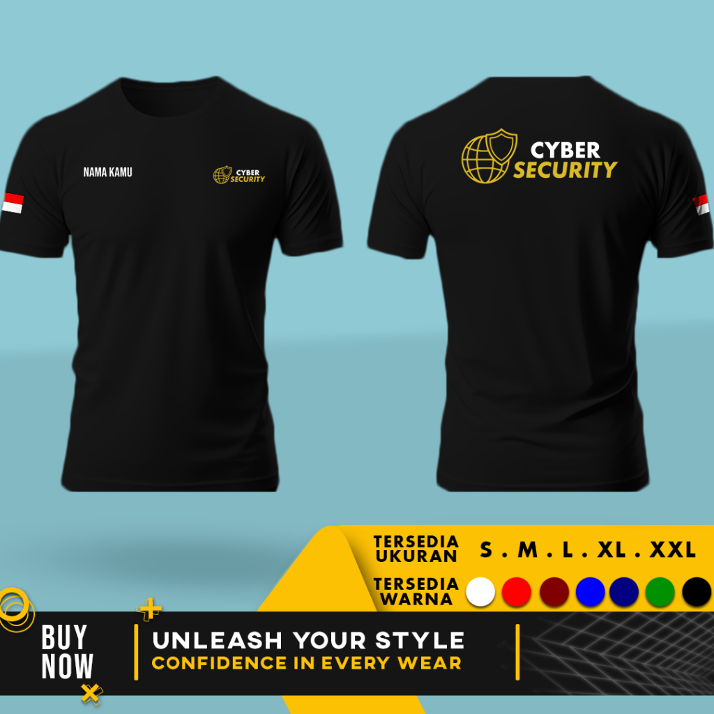 เสื้อยืด Cyber Security ฟรีเขียนชื่อของคุณ | สําลีหวี 30s