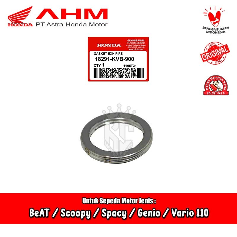 Original AM 18291-KVB-900 Honda BeAT Scoopy Spacy Genio Vario 110 คาร์บูเรเตอร์ Fi ปะเก็นไอเสีย