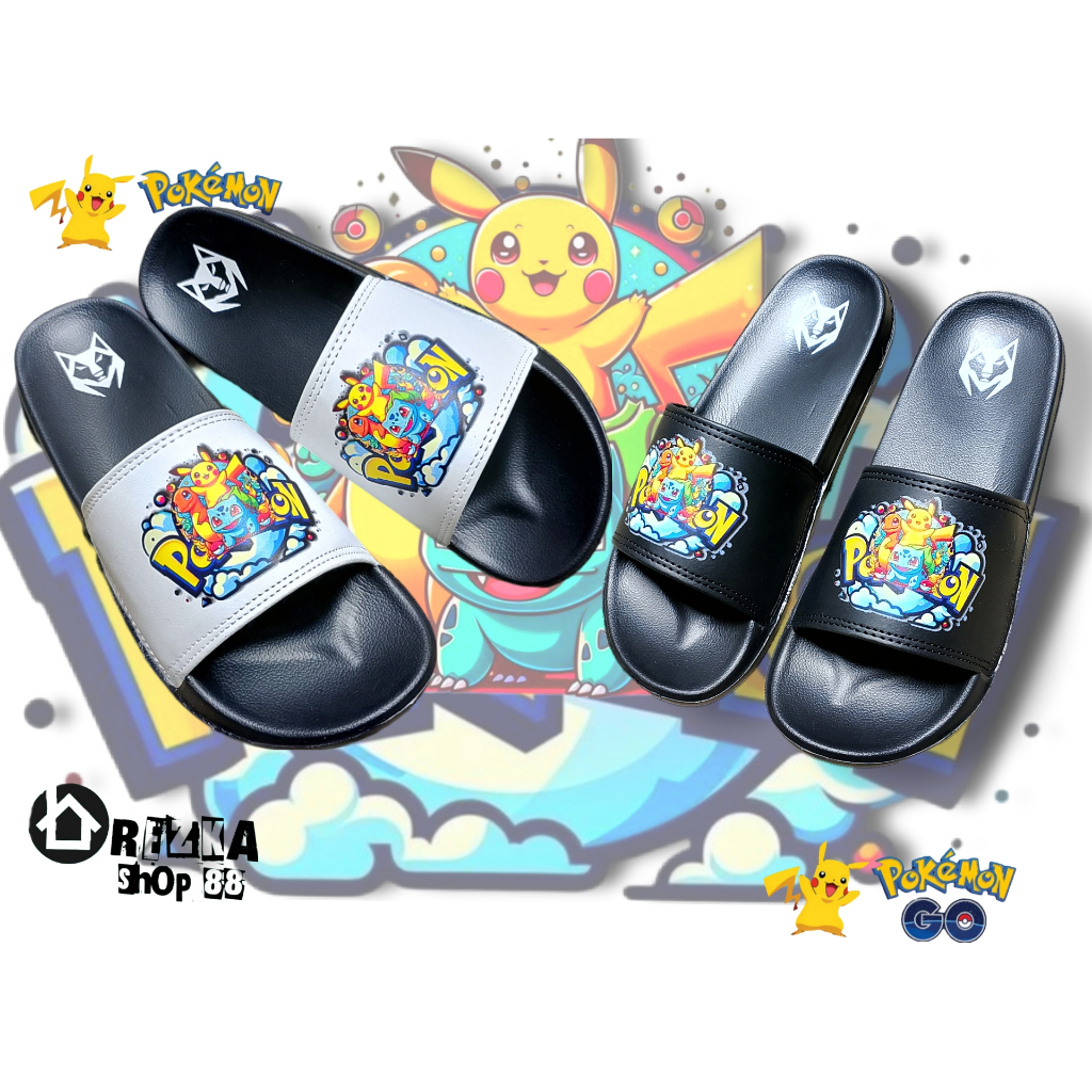 รองเท้าแตะเด็กตัวละครอนิเมะ Pokemon Pikachu