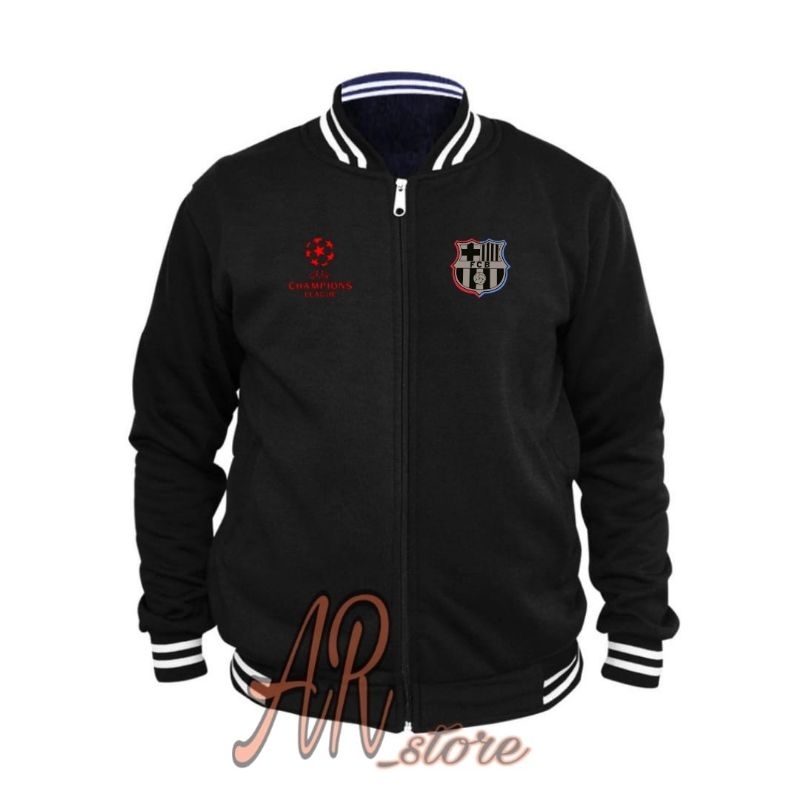 ใหม่ BARCELONA UCL JACKET เสื้อแจ็คเก็ต VARSITY สําหรับผู้ชายและผู้หญิง