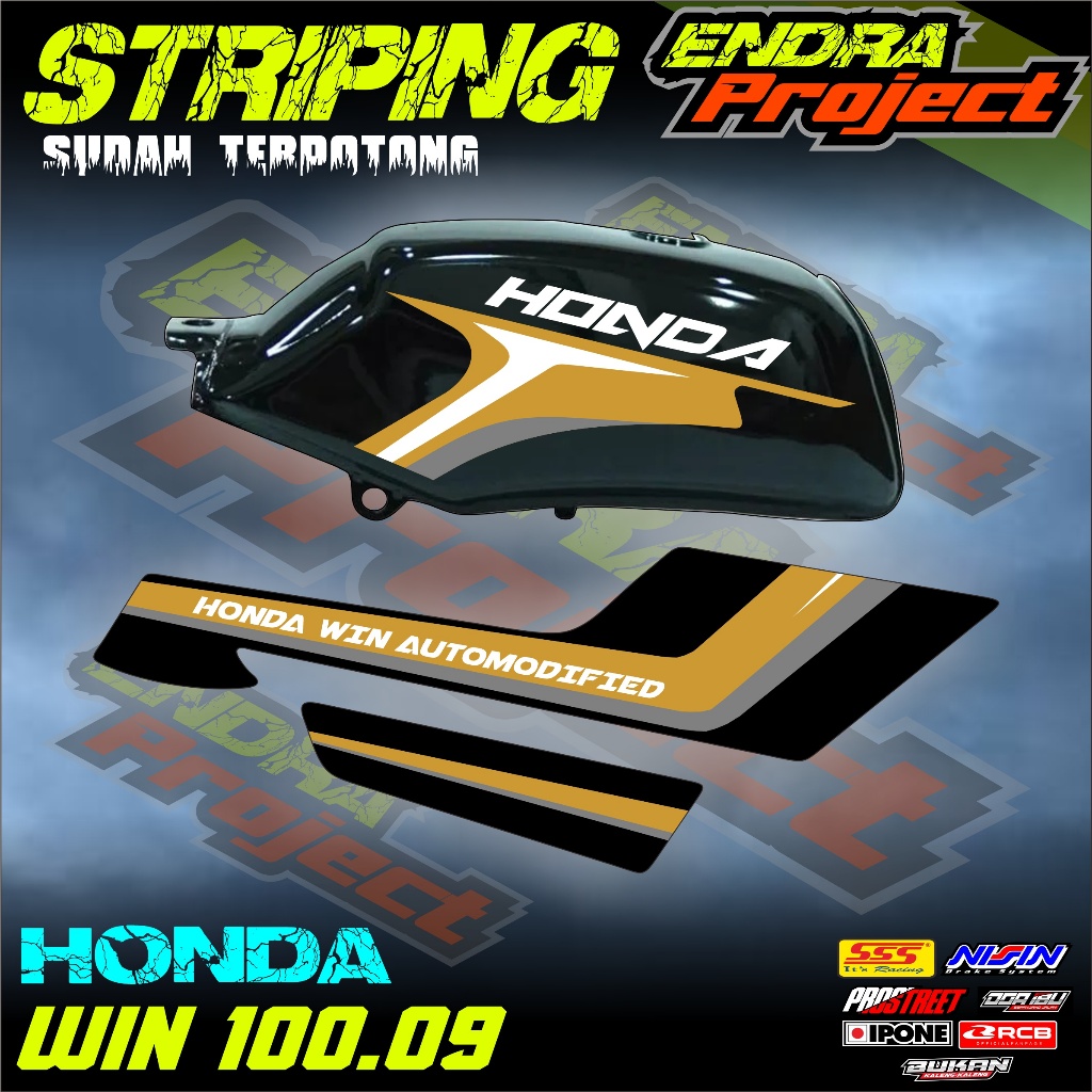 HONDA WIN 100 VARIATION STRIPING TRANSPARENT STICKER MOTIF LIST 09 ALTREADY CUT