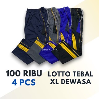 Paket 100rb Dapat 4  Celana Training Pria Olahraga Sport Jogging Strip Lengkung
