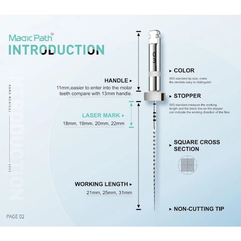 RCS Magic Path 6 ชิ้น/แพ็คแฟ้มเส้นทาง Root Canal Root Canal Treatment PSA Rotary File Engine ใช้คล้า