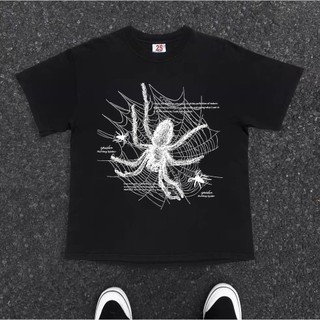 BOOMBAP American retro Style T-shirt Oversize Laba-laba menenun jaring| Kaos Wanita Hitam | Kaos pria dan wanita | Street Style 100%Cotton top
