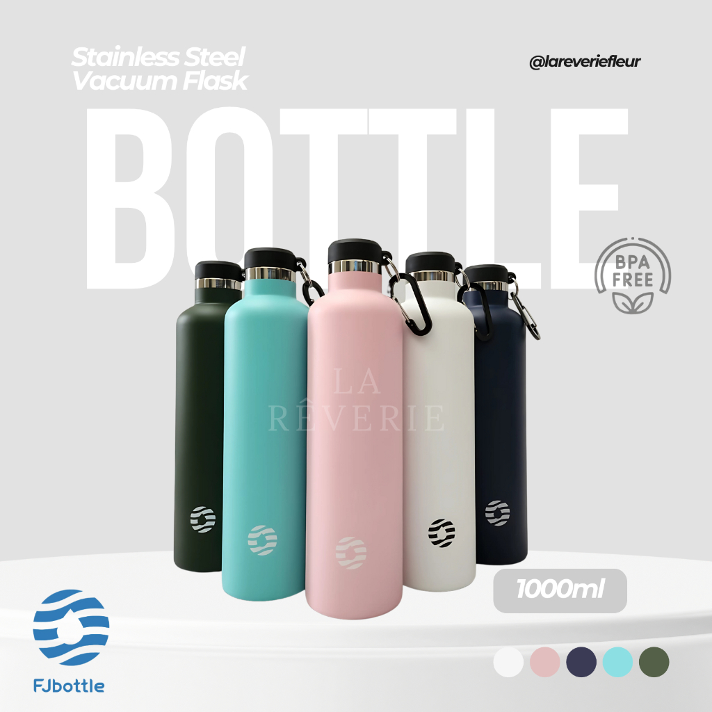 FJBOTTLE - กระติกน้ําสูญญากาศสแตนเลสขนาด 1000 มล. กระติกน้ําร้อน SUS 304 แก้วกีฬาขวดดื่ม