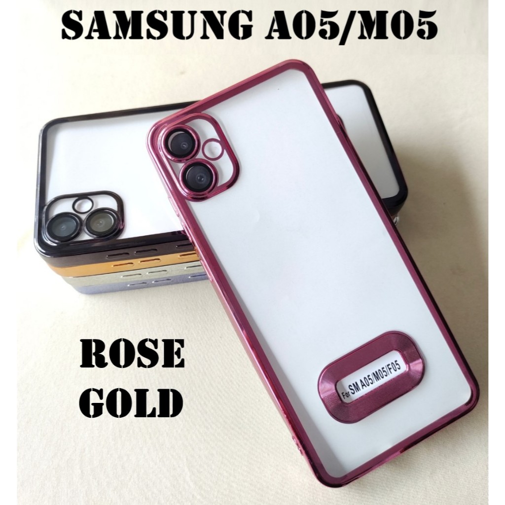 เคสนิ่มโครเมียมสําหรับ SAMSUNG A05/SAMSUNG M05 พร้อมตัวป้องกันหน้าจอด้านหลัง