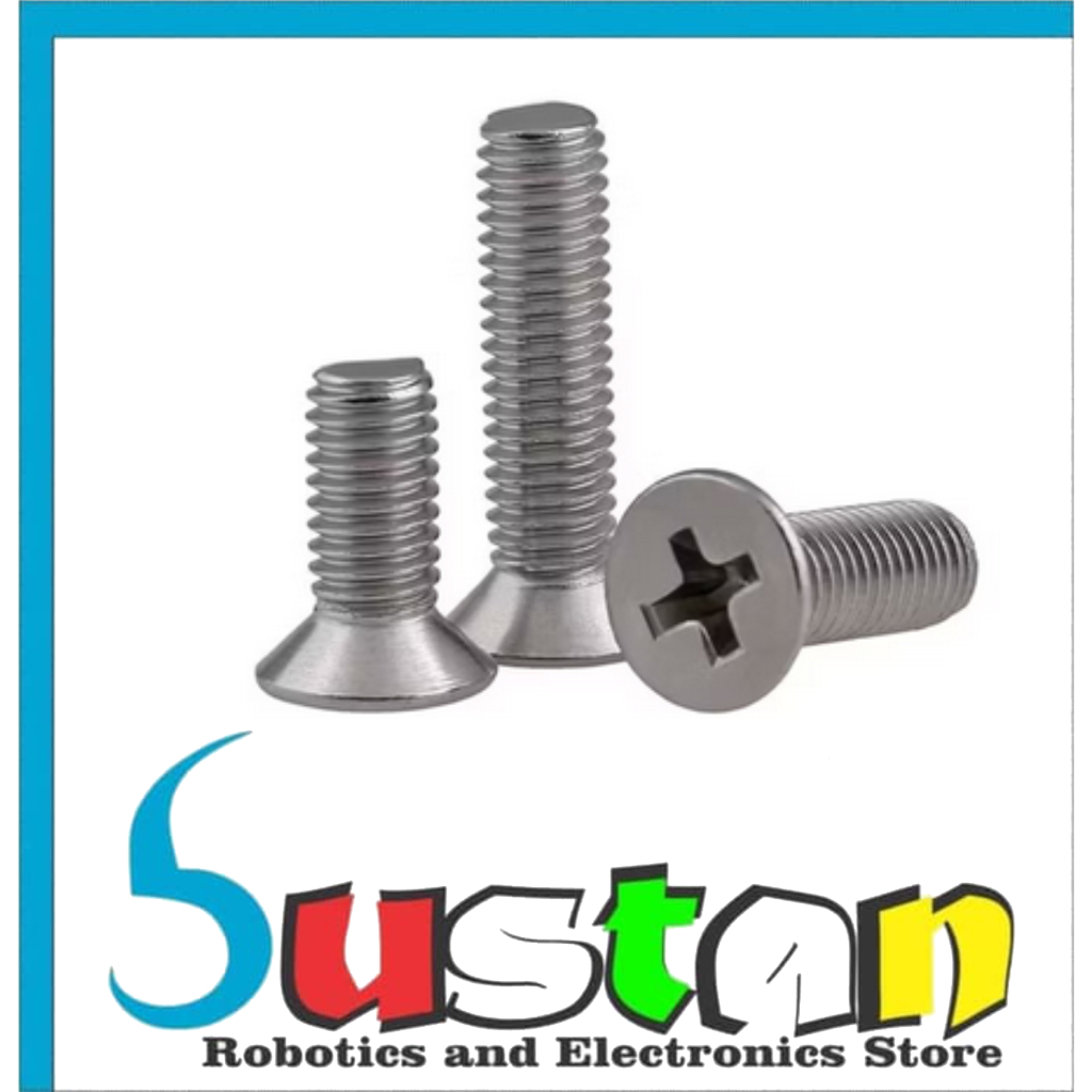 SCREW SS304 JF M5X40 CROSS FLAT HEAD BOLT สูง 40MM 4 CM 40 MM