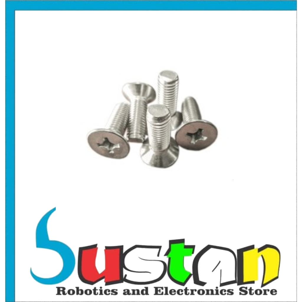 SCREW SS304 JF M6X35 CROSS FLAT HEAD BOLT สูง 35MM 3.5 CM 35 MM