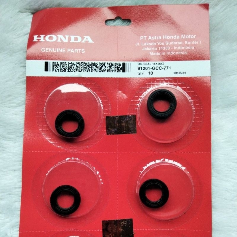 ซีลแม่เหล็ก Beat fi (สตาร์ทหยาบ) ซีลน้ํามัน 16X26X7 91201-GCC-771 เดิม AMM