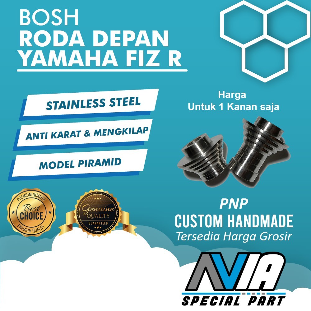Bushing เกียร์ล้อหน้าขวาเท่านั้นสแตนเลสรุ่นที่กําหนดเอง Thailand Nut Heng มาตรฐาน Yamaha Fiz R