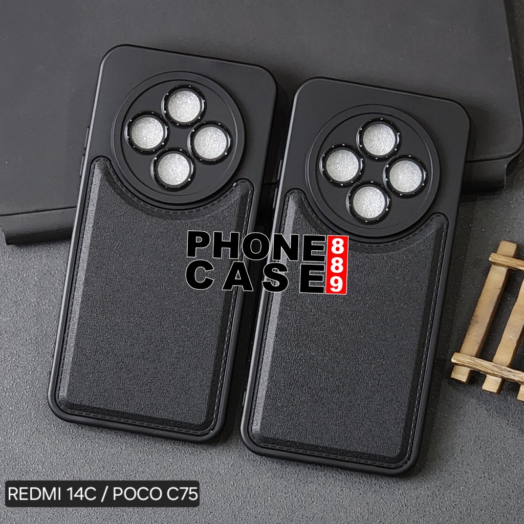 REDMI 14C CASE LEATHER PRO BLACK CASE BLACK REDMI 14C