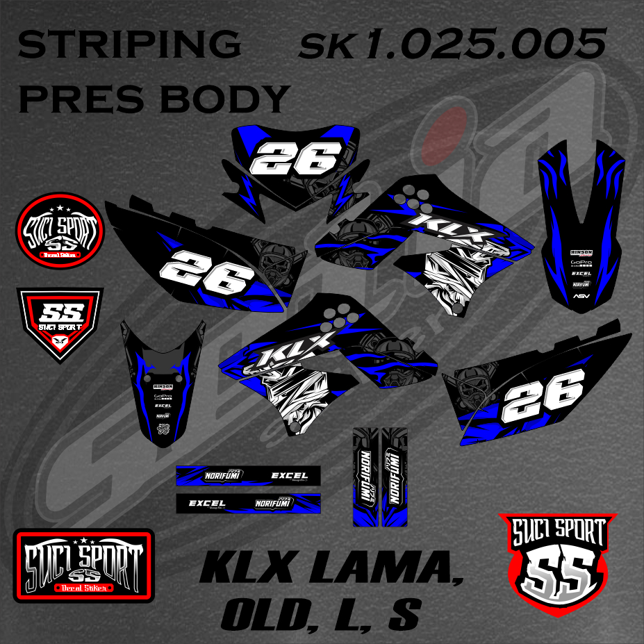 สติ๊กเกอร์ DECAL STRIPING KLX 150 L, S, OLD, KLX 150 OLD, 2009-2015, KAWASAKI (SK1.025.002)