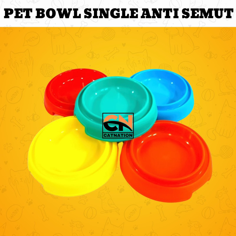 PET BOWL SINGLE Flat Anti-Ant Thick Material - Single Anti-Ant Cat Dog Rabbit Food Container