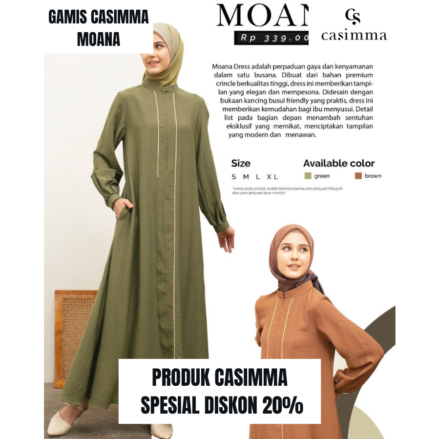 Moana DRESS BY CASIMMA / LATEST CASIMMA GAMIS / CASIMMA DRESS / MOANA DRESS BROWN / MOANA DRESS GREE