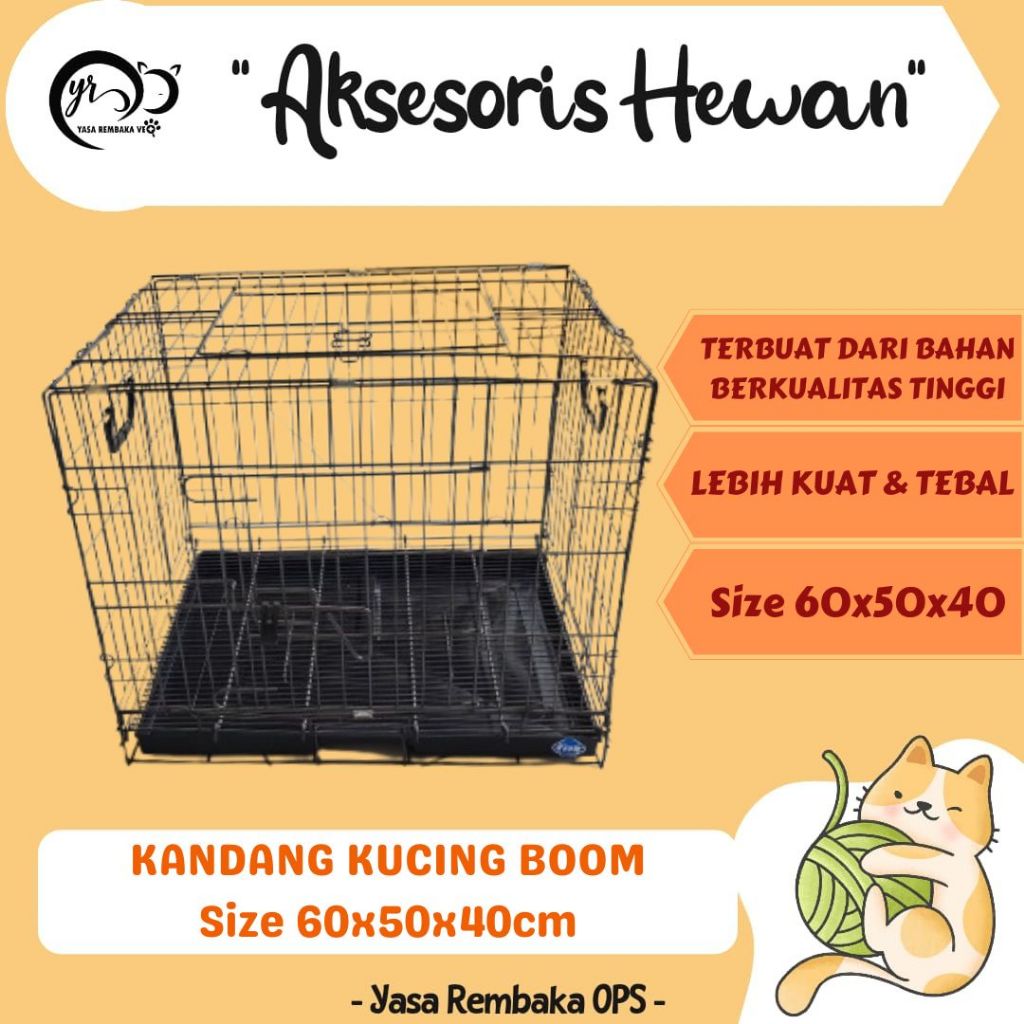 BOOM CAT CAGE 60ซม. x 50ซม. x 40ซม. - กรงแมวยี่ห้อ BOOM