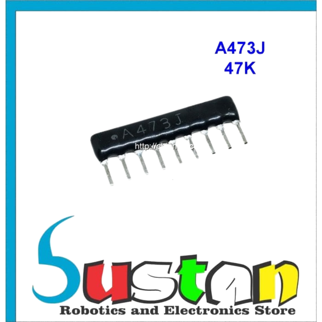 RESISTOR PACK 47K OHM A473J 9P ARRAY R PACK 47K OHM 9PIN A473J 1/8 WATT