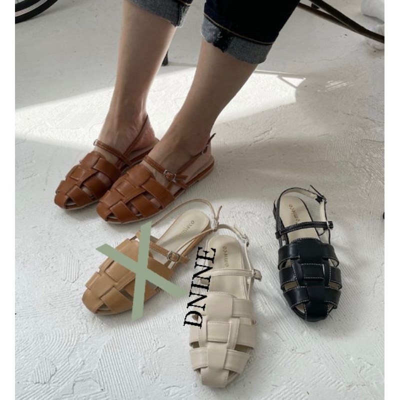 รองเท้าแตะผู้หญิง DNINE รองเท้าแตะส้นแบน kronjo DM 01