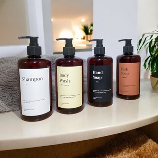 Botol wadah Sabun Cair 500ml Amber Pump Luxury Aesthetic, Tempat Wadah Isi Ulang Sabun Shampoo botol refill aesthetic