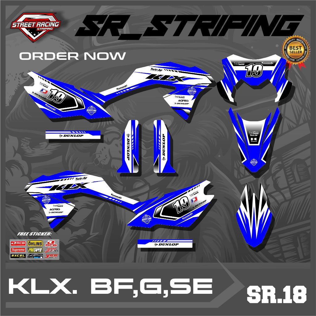 KLX BF/G/SE Striping SemiFull Variation - Kawasaki KLX BF/G/SE Motorcycle Variation Stickers Cool Ra