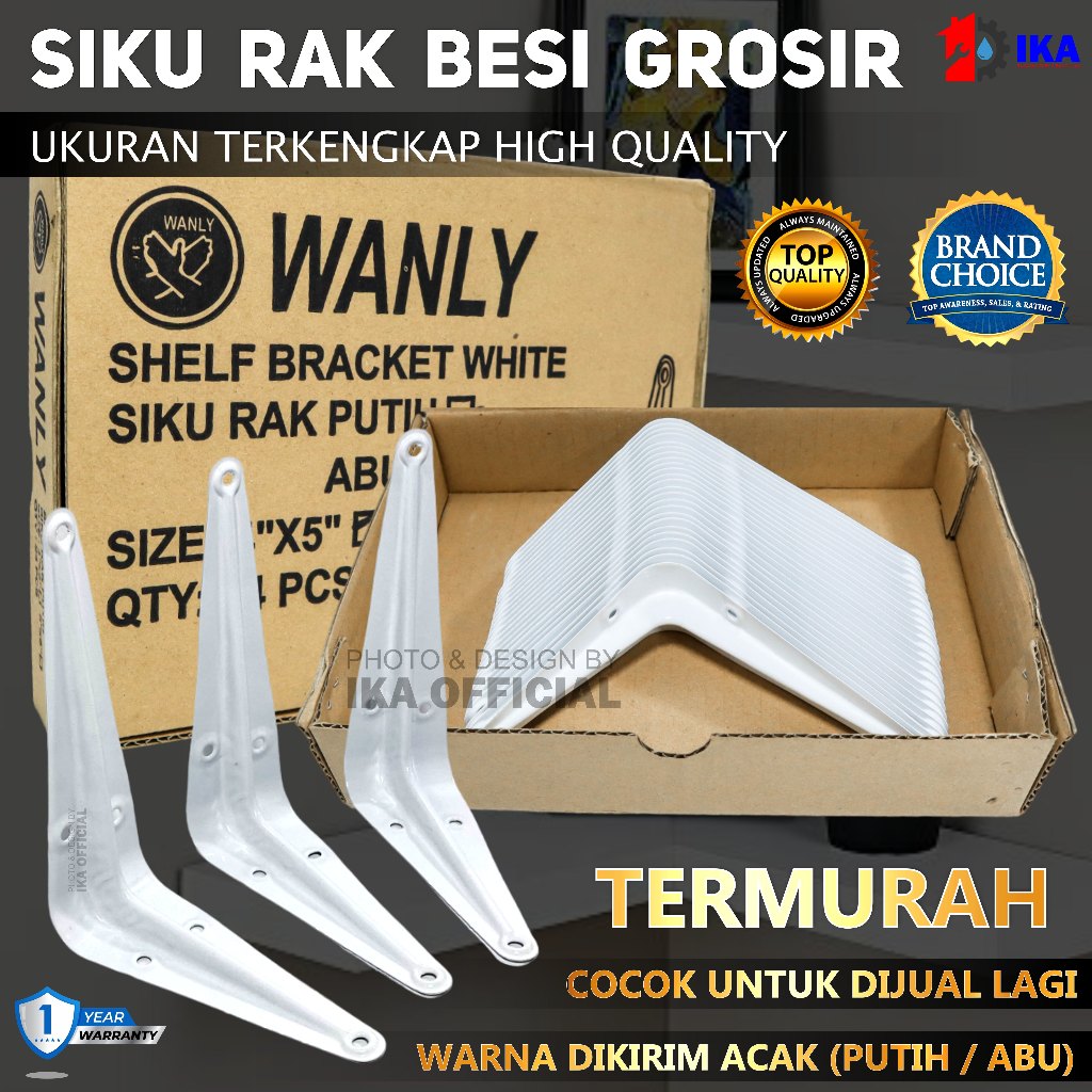 SIKU มุมชั้นวางของเหล็กรูปตัว L สีขาว 3 x 4 - 5 x 6 - 6 x 8 - 8 x 10 - 10 x 12 - 12 x 14 นิ้ว l ขายึ