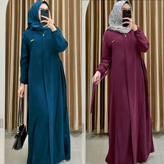 [ Gamis Lebaran 2025 ] Abaya Almira Elsira Dress Gamis Maxi Syari Muslim Lebaran Wanita Dewasa Mewah Simple Pesta Kondangan Kain Crinkle Airflow Premium
