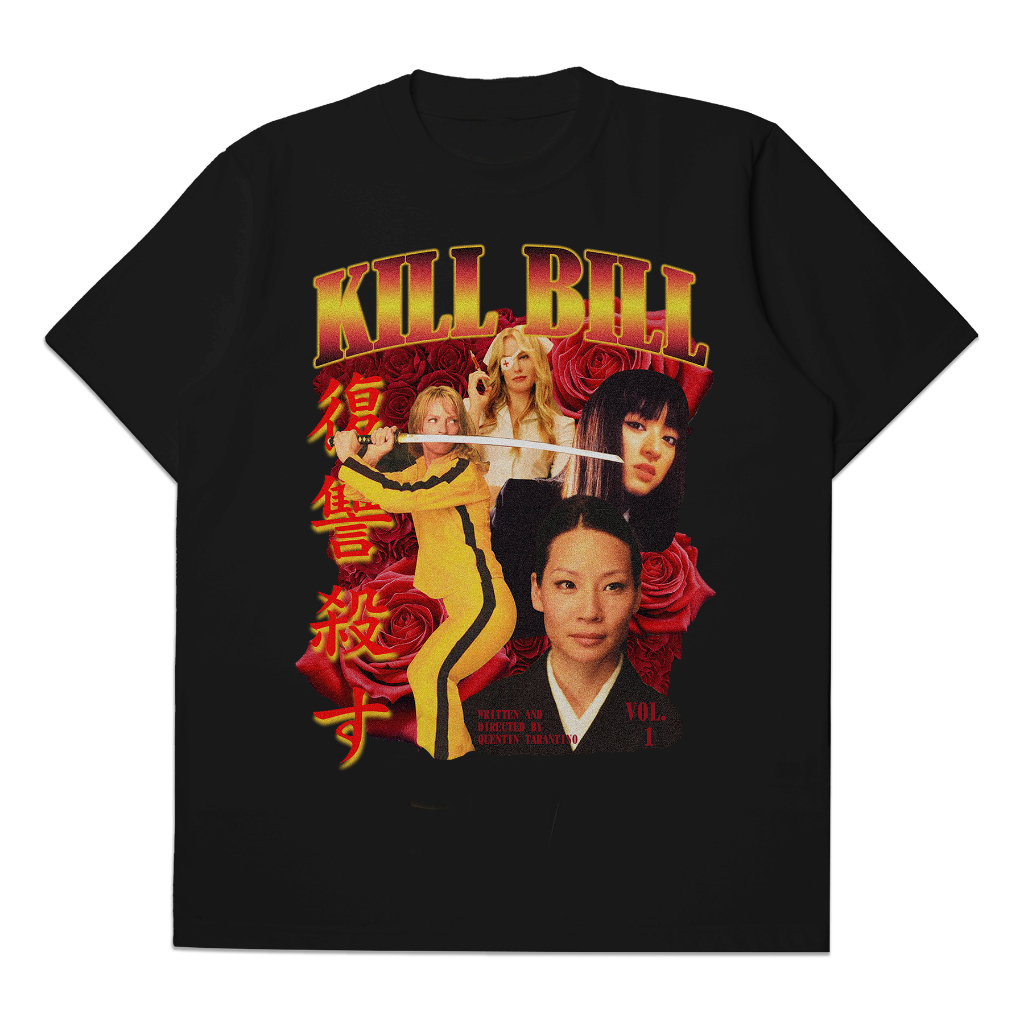 เสื้อยืด Kill Bill Vol. 1 Regularsize Vintage T-Shirt เสื้อยืดฟิล์มสีดํา