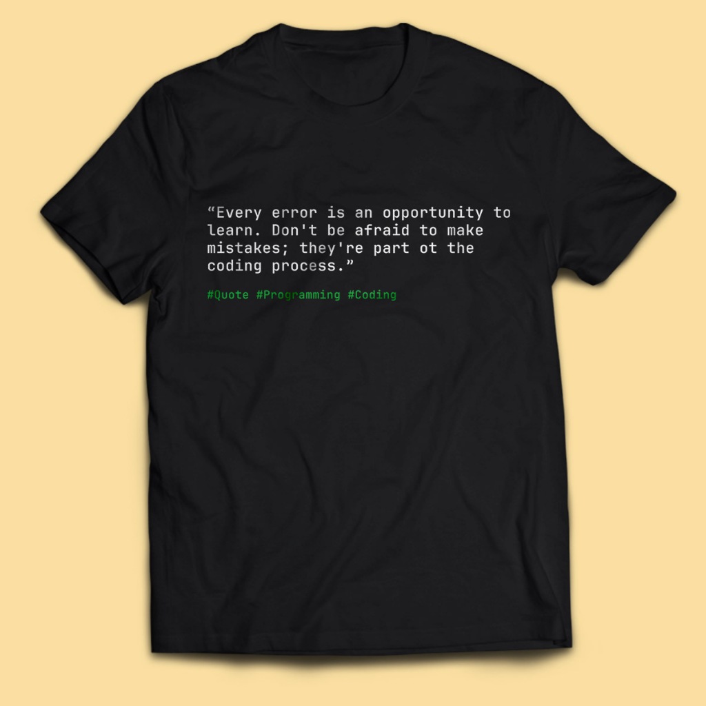 Error CODING QUETOTE Programmer เสื้อยืดผู้ชายผู้ใหญ่เสื้อ Unisex PakeKaos