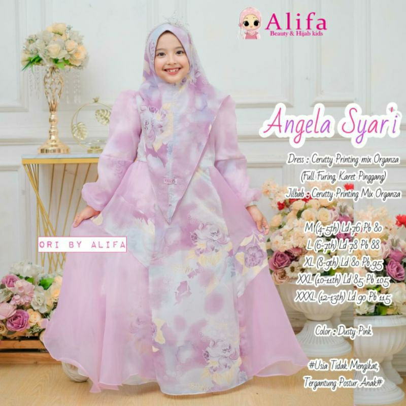 ANGELA SYARI KIDS 2 3 NAOMI KIDS GIRLS GAMIS ORIGINAL ALIFA