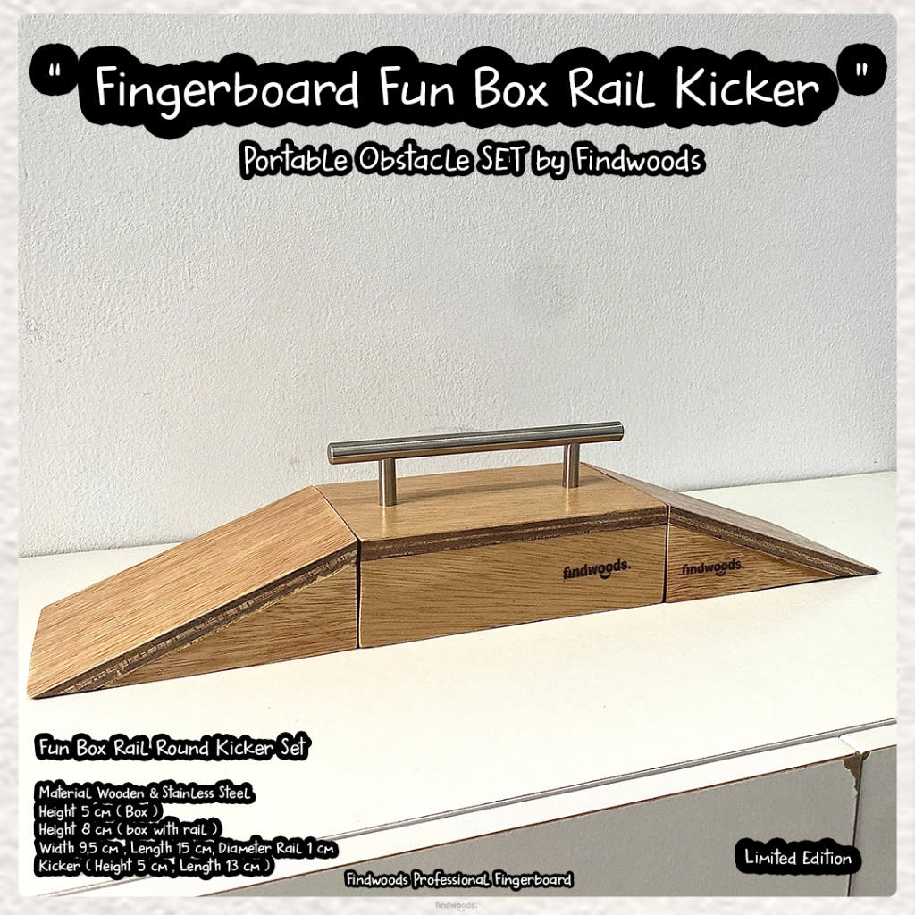 Fingerboard Fun Box Rail kicker หลีกเลี่ยงอุปสรรค Portable โดย Findwoods
