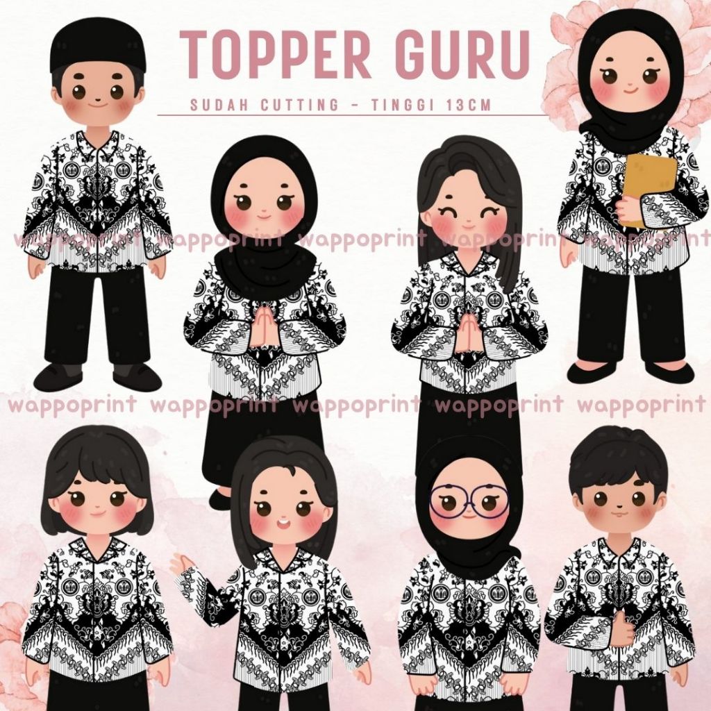 PGRI Teacher TOPPER / Topper สําหรับวันช่อดอกไม้ / Teacher Day Topper / Teacher Topper / HD Teacher 