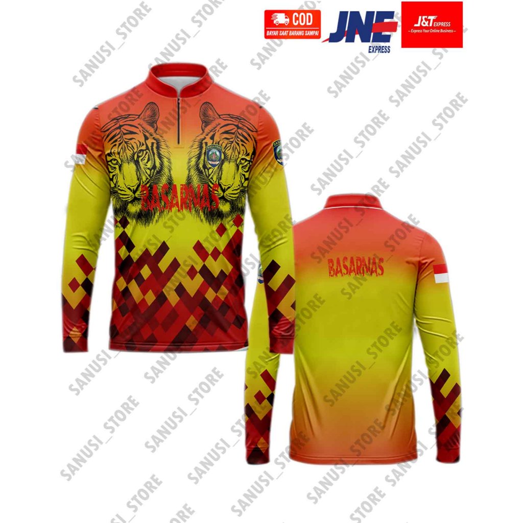 เสื้อ BASARNAS SAR TEAM การพิมพ์เต็มรูปแบบที่หลากหลายคอปกขนาด ART 3