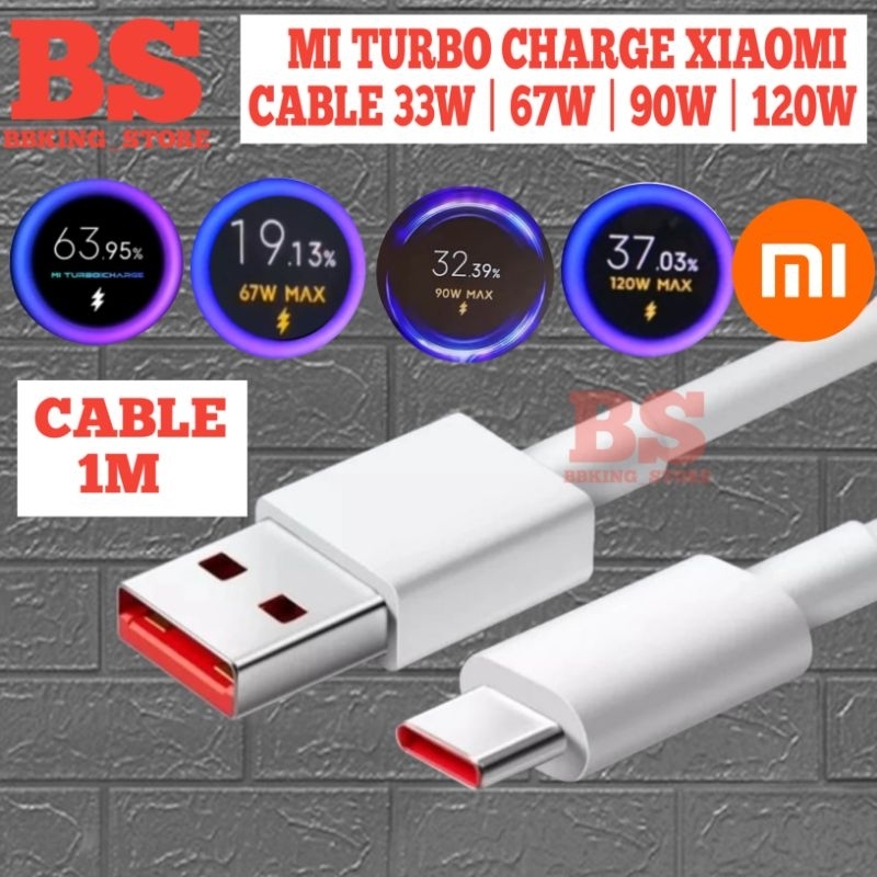 XIAOMI USB TYPE-C 90W FAST CHARGING / MI TURBO CHARGER 90 WATT 6A DATA CABLE