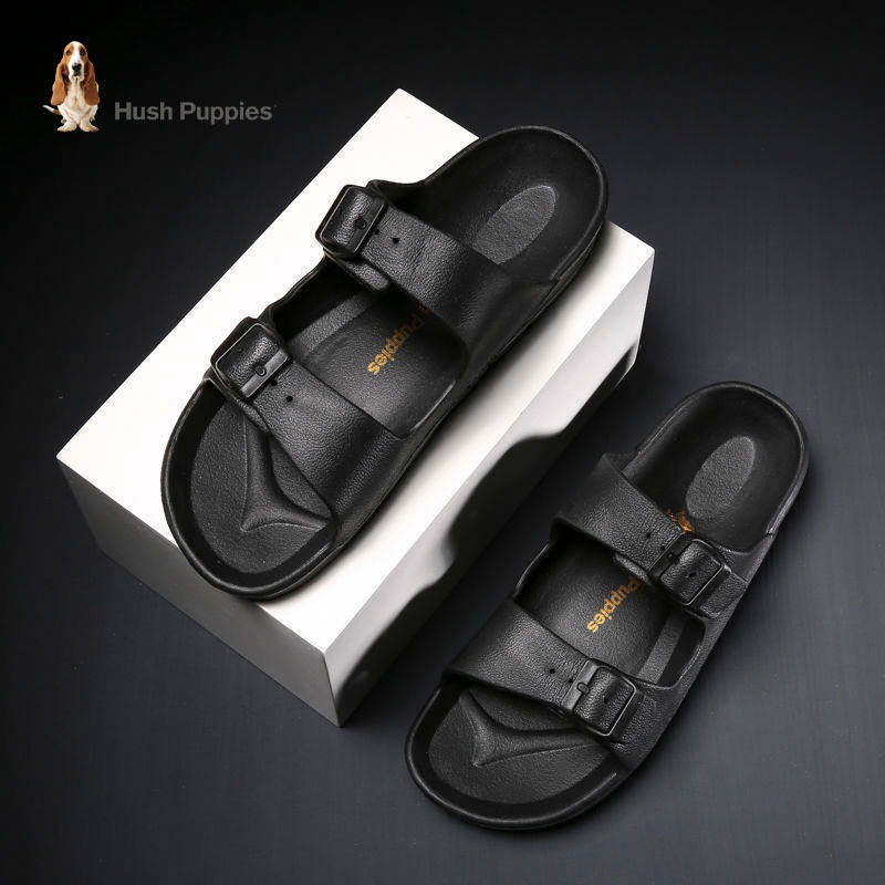 Hush Puppies รองเท้าแตะผู้ชาย รองเท้าแตะรัดส้นสไตล์เกาหลี รองเท้าแตะยางผู้ชาย รองเท้าแตะล็อปลําลอง 36-43