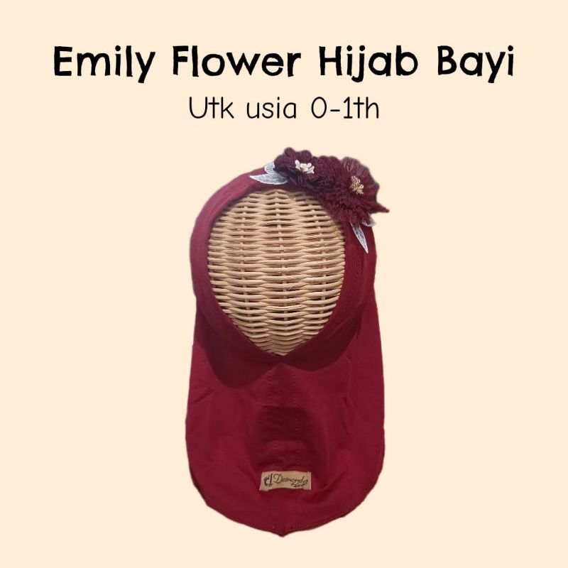 Emily Flower Baby Hijab - Baby Infant Flower Hijab อายุ 0 1 ปี