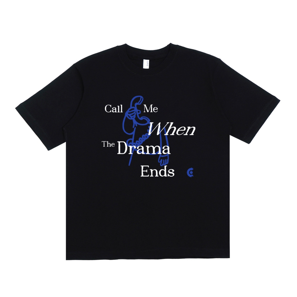 GVFI เสื้อยืด Drama Black I เสื้อยืดผู้ชาย/ผู้หญิง I ผ้าฝ้ายพรีเมี่ยม 24s