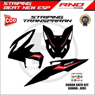 Striping Variasi Transparan UV Honda Beat ESP 2016 sampai 2019 motip simple lis terbaru varian warna