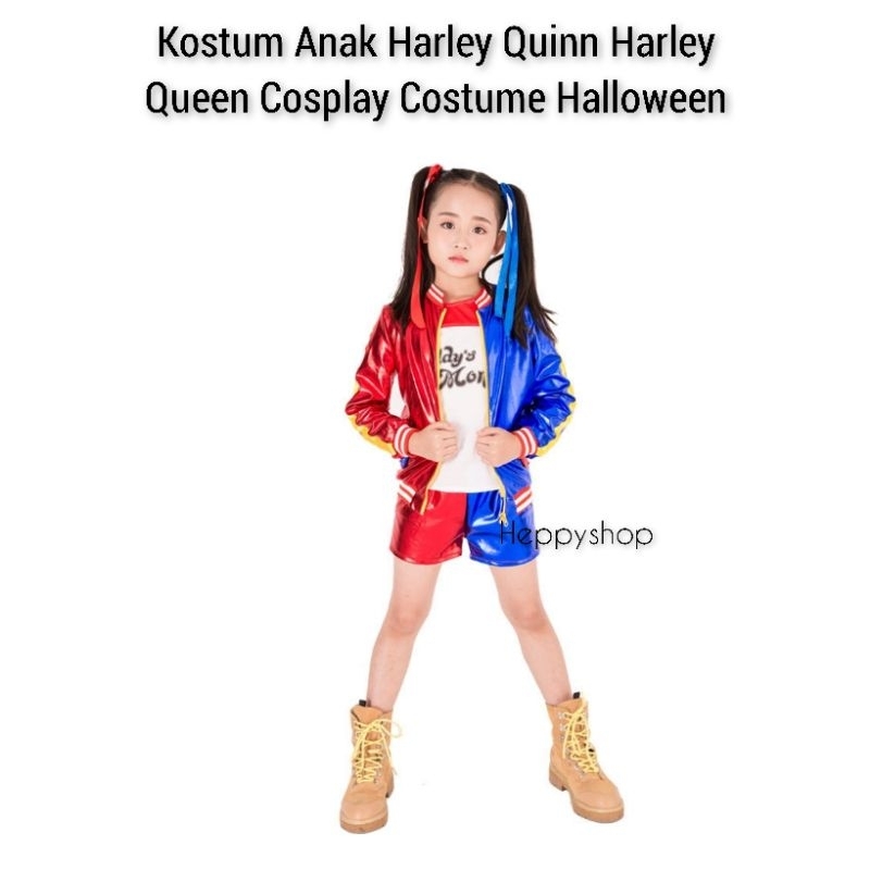 ชุดเด็ก Harley Quinn ชุดคอสเพลย์ Harley Queen ฮาโลวีน