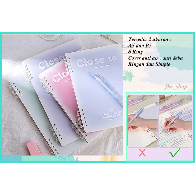 โปร่งใส Binder 6 แหวน Binder ความงาม Binder B5 Binder A5 นุ่ม 6 แหวนปิด Binder