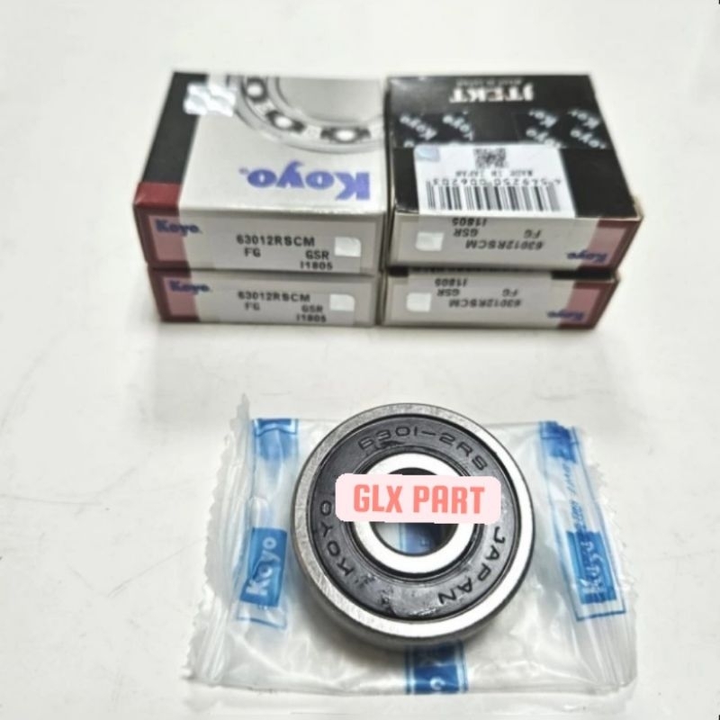 BEARING 6301 2RS KOYO หมวกยาง DIMENSIONS 12X37X12MM