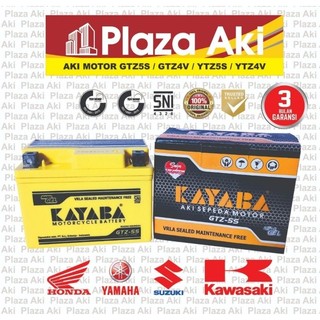 (KAYABA GTZ5S) Aki Kering Motor HONDA Beat Scoopy Vario 110 Revo Spacy Supra X 125 YAMAHA Mio Vixion NVL New Jupiter MX 135 SUZUKI Spin Kayaba GTZ5S Gel 12V 5Ah alt. YTZ5S MTZ5S (KAYABA GTZ5S)