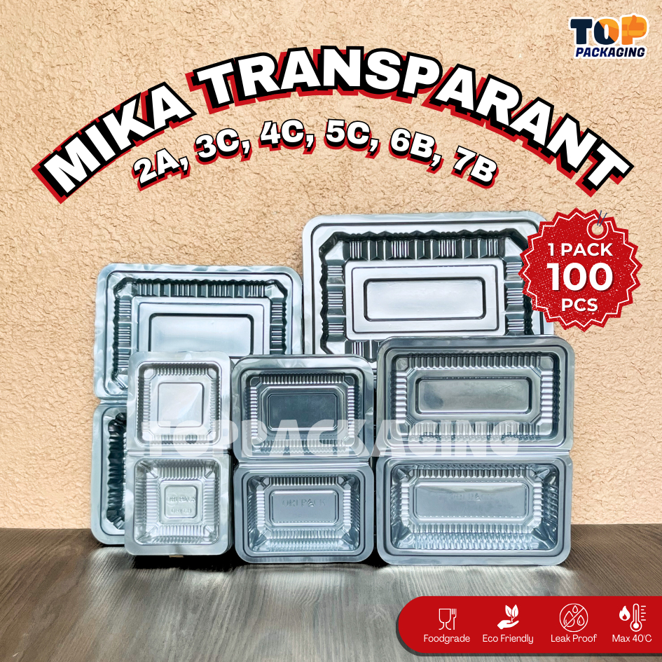 Clear Mica ขนมเค้กขนมขบเคี้ยวภาชนะบรรจุอาหาร Original 2A 3C 4C 5C 6B 7B หนาขนาดเล็กขนาดใหญ่ขนาดกลาง