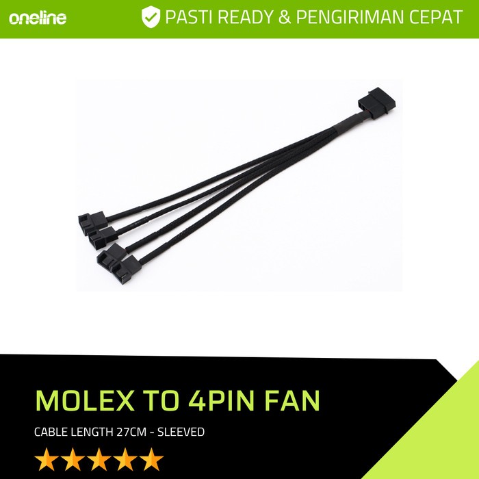 Molex to 4 Pin Fan Splitter Cable / Molex to 4 Pin PWM Adapter