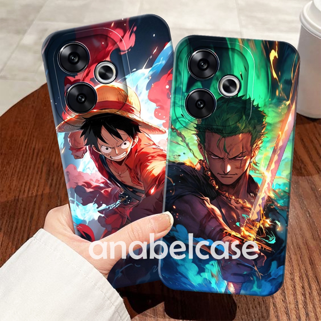 HP Sofcase poco f6 2024 F5 F4 F3 x5 x5 pro X6 x6 pro m6 pro note 13 pro plus Anime One Piece Zoro Co