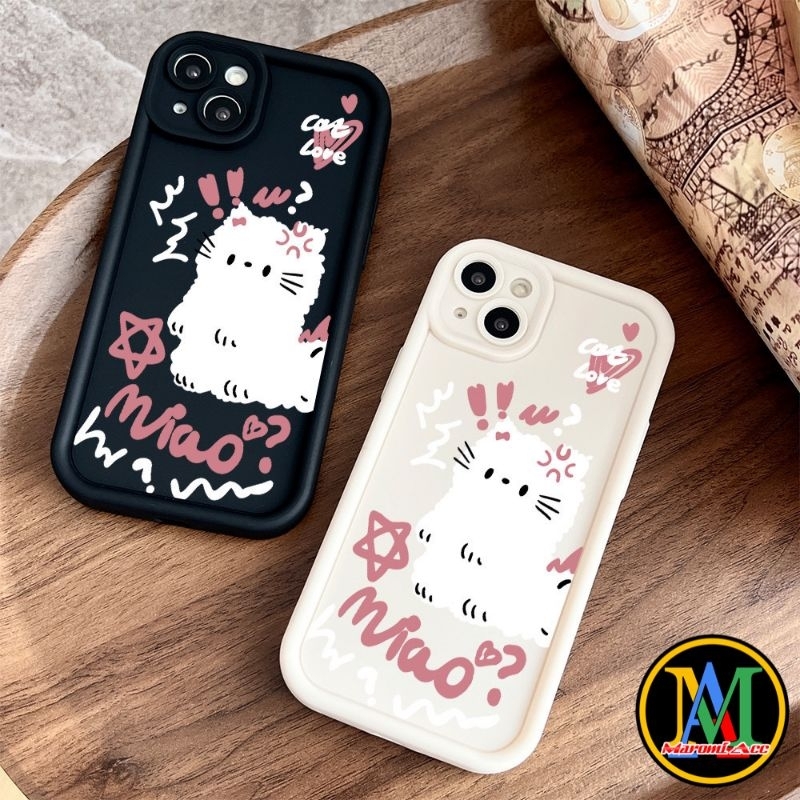 M044 M045 CASE CAT MIAO BLACK WHITE CAT OPPO A5S A7 A12 A11K A1K A3S A15 A15S A16 A16S A16K A16E A17