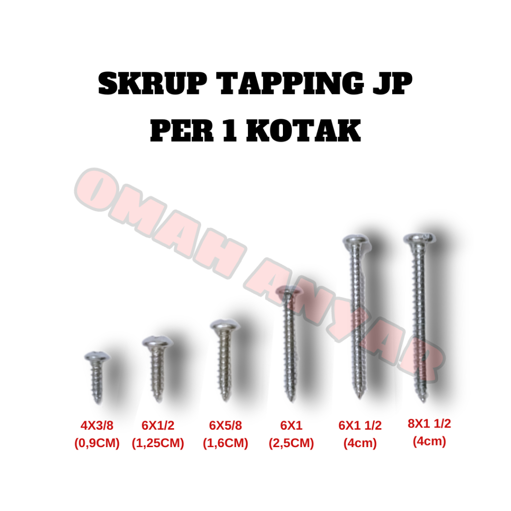 PREMIUM Tapping Screws Bolts Nuts Screws JP Wood Furniture Olympic 1 กล่อง