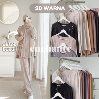 CHIA ONE SET (Busui) | Oversize Kaos Spandek Rayon/ Setelan