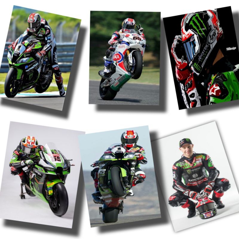 WSBK Jonathan Rea โปสเตอร์ตกแต่งผนัง ขนาด A4 สูง 29 ซม. กว้าง 20 ซม.
