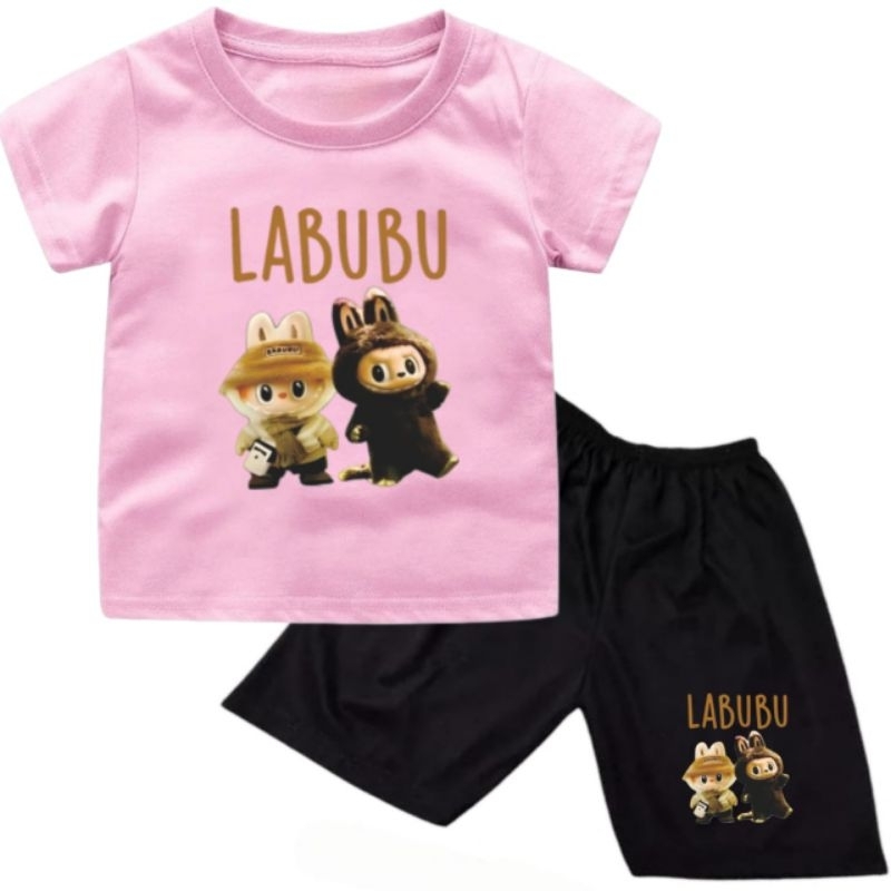 เสื้อยืดสําหรับเด็กชายและเด็กหญิงด้วย LABUBU 2 motif